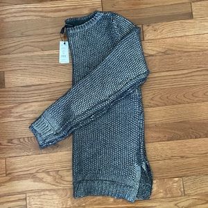 White Hpuse Black Market black and silver sweater, NWT, size M